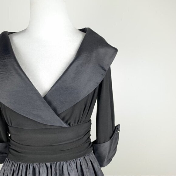 Jessica Howard dress size 4p Black Taffeta Floral - Picture 2 of 13